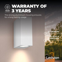 Ledvion Dimbare Wandlamp Buiten - 3W - 2700K - Wit - Up & Down