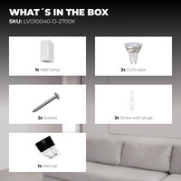 Ledvion Dimbare Wandlamp Buiten - 3W - 2700K - Wit - Up & Down