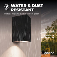 Ledvion Dimbare Wandlamp Buiten met Schemeringssensor - Tweezijdig - 3W - 2700K - IP44 - Zwart