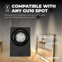 Ledvion Dimbare Wandlamp Buiten met Schemeringssensor - Tweezijdig - 3W - 2700K - IP44 - Zwart