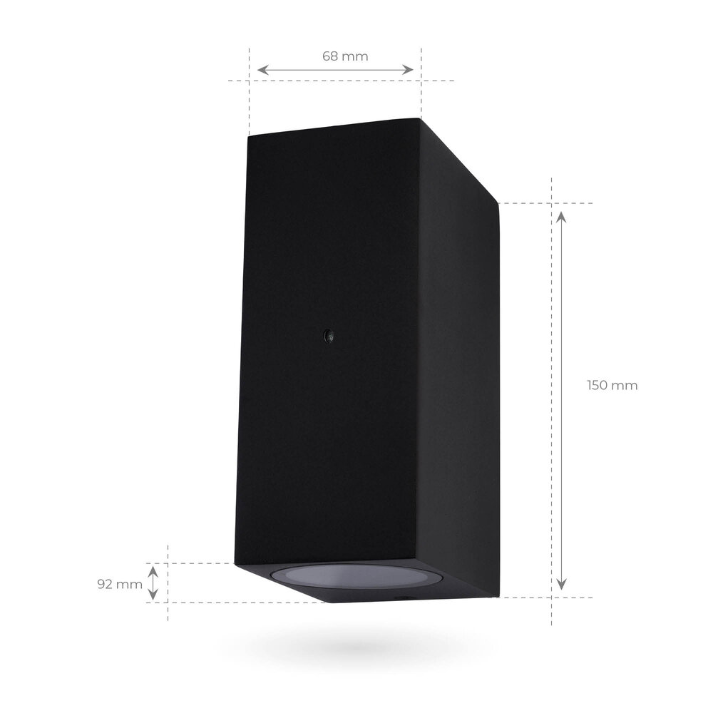 Ledvion Dimbare Wandlamp Buiten met Schemeringssensor - Tweezijdig - 3W - 2700K - IP44 - Zwart
