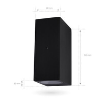 Ledvion Dimbare Wandlamp Buiten met Schemeringssensor - Tweezijdig - 3W - 2700K - IP44 - Zwart