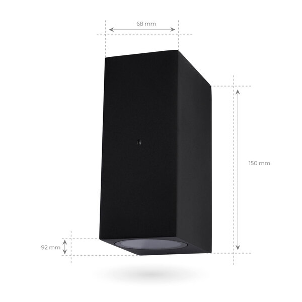 Ledvion Dimbare Wandlamp Buiten met Schemeringssensor - Tweezijdig - 3W - 2700K - IP44 - Zwart