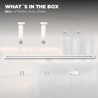 Ledvion 1m LED Railverlichting - 2 Railspots - 3W - 2700K - Dimbaar - 1-Fase Railsysteem - Wit
