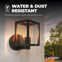 Ledvion Moderne Wandlamp Buiten - 7,5W - 2100K - IP44 - Zwart