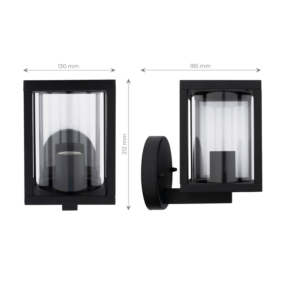 Ledvion Moderne Wandlamp Buiten - 7,5W - 2100K - IP44 - Zwart