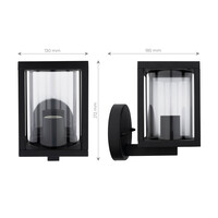 Ledvion Moderne Wandlamp Buiten - 7,5W - 2100K - IP44 - Zwart