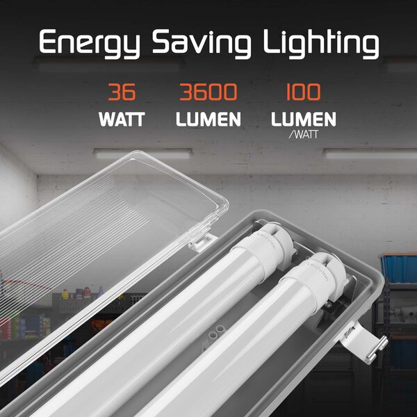 Ledvion LED TL Armatuur 120cm - 18W - 1800 Lumen - 6500K - IP65 - Incl. 2x LED TL Buizen