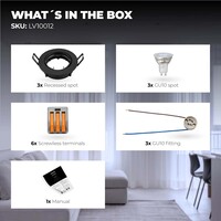 Ledvion Dimbare LED inbouwspot Zwart - Amsterdam - 3W - 6500K - ø82mm - 3 pack