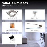 Ledvion Dimbare LED inbouwspot RVS - Amsterdam - 3W - 6500K - ø82mm - 6 pack