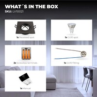 Ledvion Dimbare LED inbouwspot Zwart - Sevilla - 3W - 6500K - 92mm - Vierkant