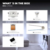 Ledvion Dimbare LED inbouwspot Wit - Sevilla - 3W - 6500K - 92mm - Vierkant - 3 pack