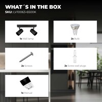 Ledvion LED Plafondspot Zwart Duo - Dimbaar - 3W - 6500K - Kantelbaar