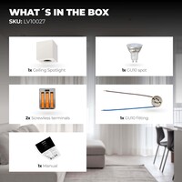 Ledvion Dimbare LED Opbouwspot - Vierkant - Wit - 3W - 6500K - Kantelbaar