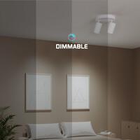 Ledvion LED Plafondspot Wit Duo - Dimbaar - 3W - 6500K - Kantelbaar