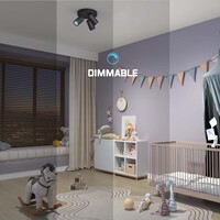 Ledvion LED Plafondspot Zwart Trio - Dimbaar - 3W - 6500K - Kantelbaar