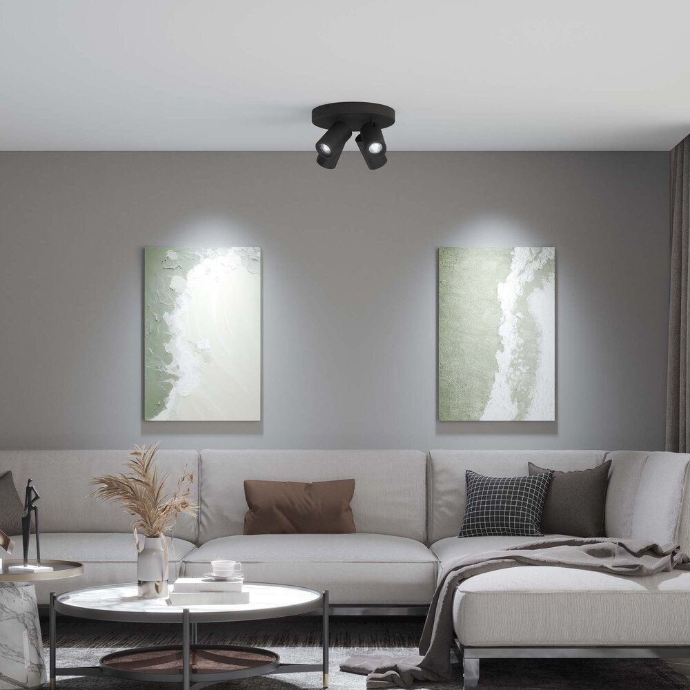 Ledvion LED Plafondspot Zwart 4-lichts - Dimbaar - 3W - 6500K - Kantelbaar