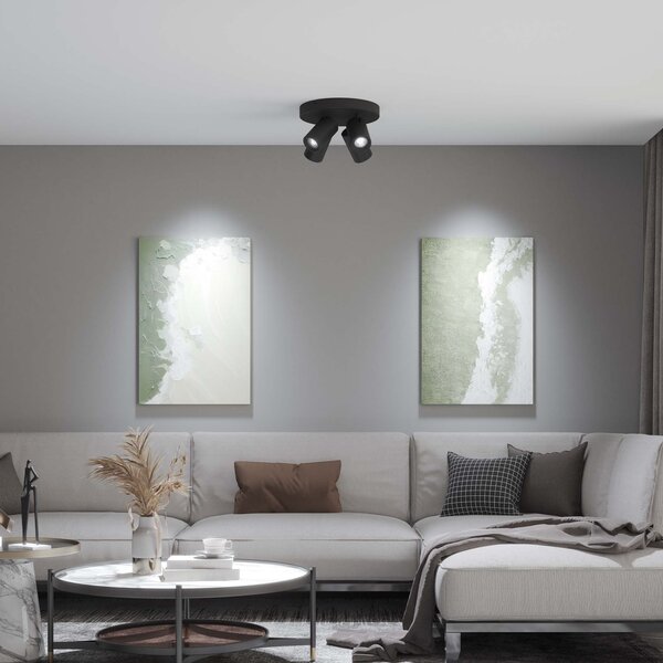 Ledvion LED Plafondspot Zwart 4-lichts - Dimbaar - 3W - 6500K - Kantelbaar