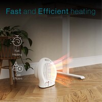 Tiqvi Ventilatorkachel - 2000W - tot 25 m² - 2 standen - Wit - Elektrische Verwarming