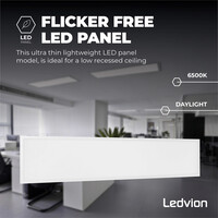 Ledvion Lumileds LED Paneel 30x120 - 36W - 6500K - 125 lm/W - UGR <22 - 5 Jaar Garantie - Incl. Dimbare LED Driver