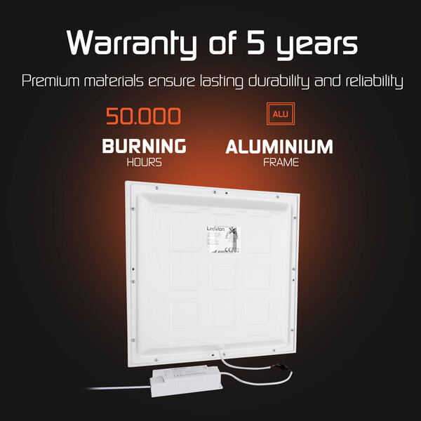 Ledvion Lumileds LED Paneel 30x30 - 12W - 125 Lm/W - 4000K - 5 jaar garantie - Incl. Dimbare LED Driver