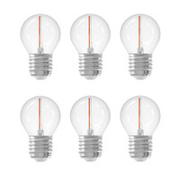 Ledvion 6x E27 LED Lamp Filament - 1W - 2100K - 50 Lumen - Clear