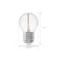 Ledvion 6x E27 LED Lamp Filament - 1W - 2100K - 50 Lumen - Clear