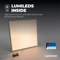 Ledvion 6x Lumileds LED Paneel 60x60 - 36W - 3000K - 117Lm/W - UGR <22 - 5 Jaar Garantie