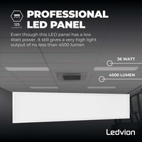 Ledvion 6x Lumileds LED Paneel 30x120 - 36W - 6500K - 125 lm/W - UGR <22 - 5 Jaar Garantie