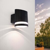 Solar Wandlamp  Elara - 3000K - IP44 - Zwart