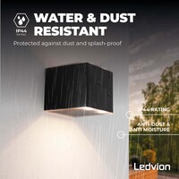 Ledvion Solar Wandlamp - Tweezijdig - 3000K - IP44 - Zwart