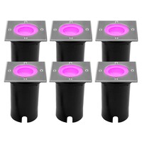 Ledvion 6x Smart LED Grondspot Vierkant - IP67 - 4,9W - RGB+CCT - 1 Meter Kabel
