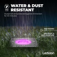 Ledvion 6x Smart LED Grondspot Vierkant - IP67 - 4,9W - RGB+CCT - 1 Meter Kabel