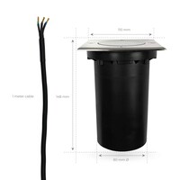 Ledvion 6x Smart LED Grondspot Vierkant - IP67 - 4,9W - RGB+CCT - 1 Meter Kabel