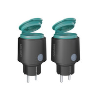 Ledvion 2x Slimme Stekker voor Buiten - Incl. Energiemeter - IP44 - Smart/WiFi Stopcontact
