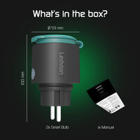 Ledvion 2x Slimme Stekker voor Buiten - Incl. Energiemeter - IP44 - Smart/WiFi Stopcontact
