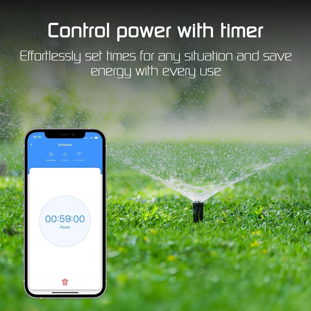 Ledvion 2x Slimme Stekker voor Buiten - Incl. Energiemeter - IP44 - Smart/WiFi Stopcontact