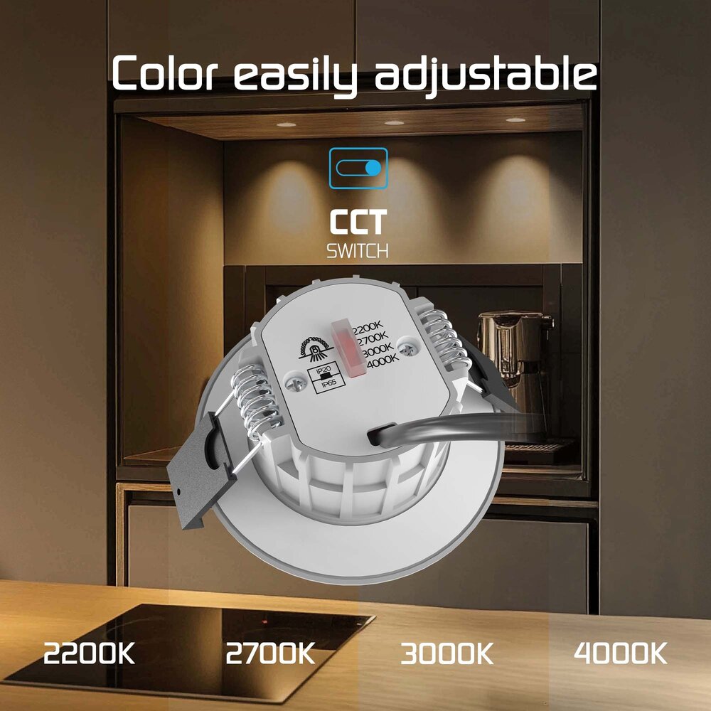 Ledvion 6x Dimbare LED Inbouwspot Wit - IP65 - 5W - CCT - 5 Jaar Garantie - Geschikt voor de Badkamer