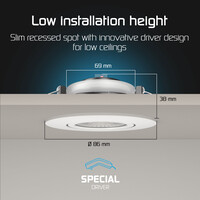 Ledvion 6x LED Inbouwspot Wit - IP65 - 3W - CCT - 5 Jaar Garantie - Geschikt voor de Badkamer