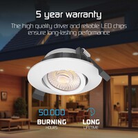 Ledvion 6x LED Inbouwspot Wit - IP65 - 3W - CCT - 5 Jaar Garantie - Geschikt voor de Badkamer