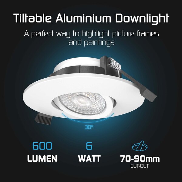 Ledvion 6x Dimbare LED Inbouwspot Wit - IP65 - 6W - CCT - 5 Jaar Garantie - Geschikt voor de Badkamer