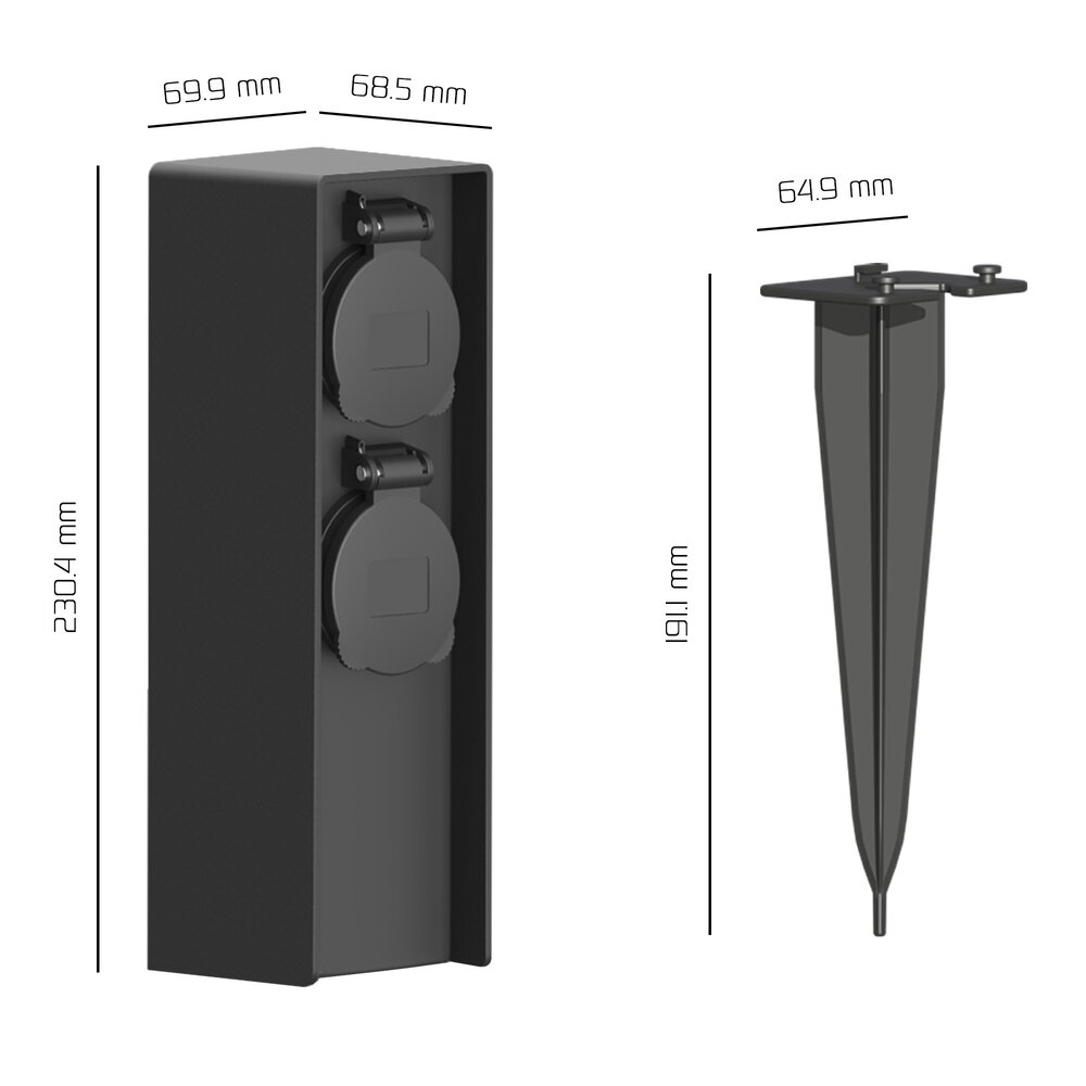 Ledvion Buitenstopcontact - IP44 Waterdicht - 2 Stopcontacten - Tuinstopcontact