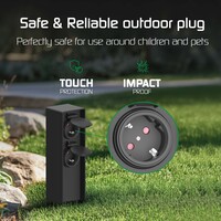 Ledvion Buitenstopcontact - IP44 Waterdicht - 2 Stopcontacten - Aluminium Tuinstopcontact