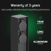 Ledvion Buitenstopcontact - IP44 Waterdicht - 2 Stopcontacten - Aluminium Tuinstopcontact
