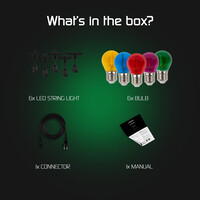 Ledvion 30m LED Prikkabel + 3m aansluitsnoer - IP65 - Koppelbaar - Incl. 30 LED Lampen