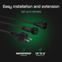 Ledvion 30m LED Prikkabel + 3m aansluitsnoer - IP65 - Koppelbaar - Incl. 30 LED Lampen