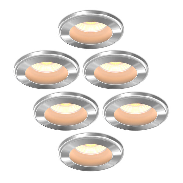 Ledvion 6x Dimbare LED Mini Inbouwspot Nikkel - IP65 - 4W - CCT - 5 Jaar Garantie - Geschikt voor de Badkamer