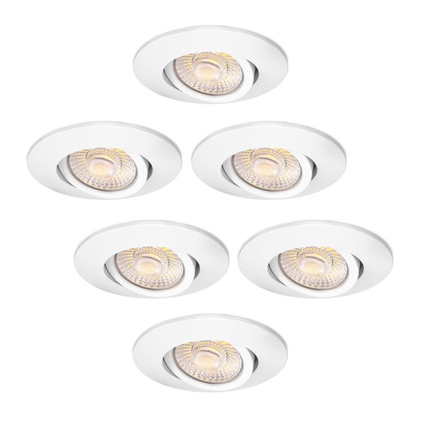 Ledvion 6x LED Inbouwspot Wit - IP65 - 3W - CCT - 5 Jaar Garantie - Geschikt voor de Badkamer