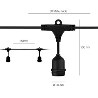 Ledvion 30m LED Prikkabel + 3m aansluitsnoer - IP65 - Koppelbaar - Incl. 30 LED Lampen
