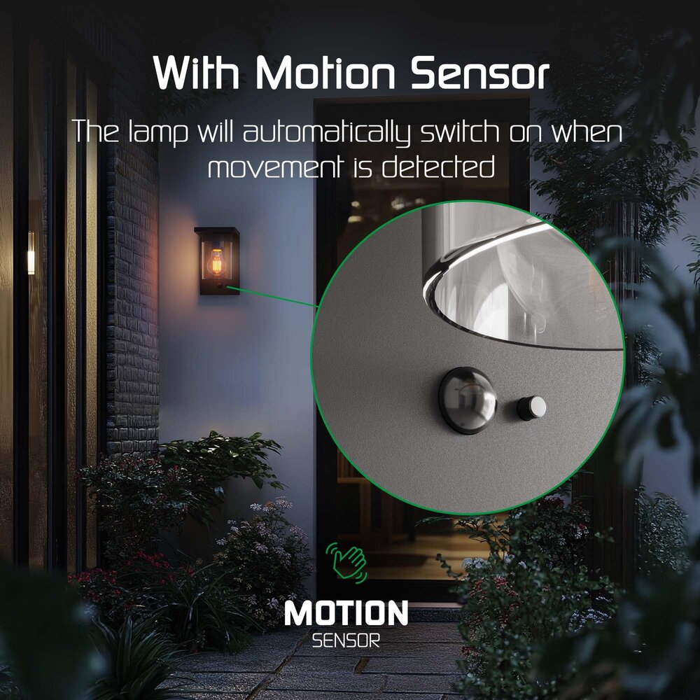 Ledvion Solar Wandlamp met Bewegingssensor - IP44 - 3000K - Zwart
